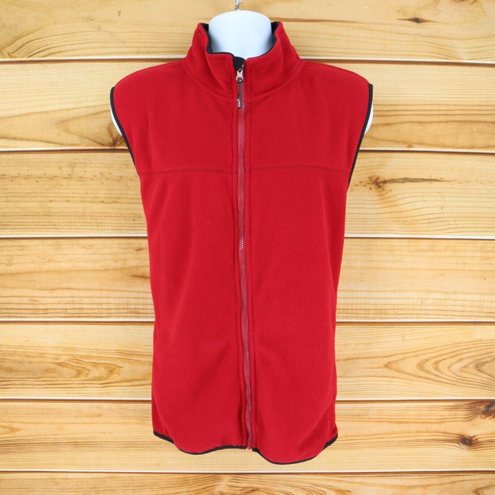 Big Sky Outfitters Full Zip Vest‎ Mens Size XL Red 100% Polyester Fleece Pockets